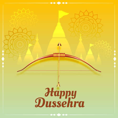 happy dussehra realistic celebration card designのイラスト素材