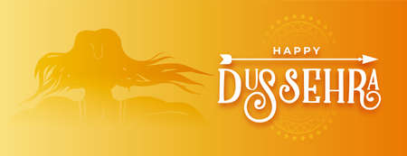 happy dussehra traditional golden banner design