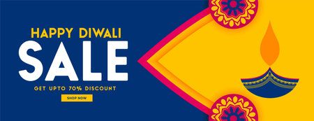 happy diwali flat sale banner in indian style colorsのイラスト素材