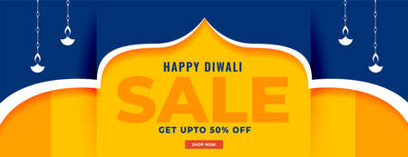 happy diwali sale and discount web bannerのイラスト素材