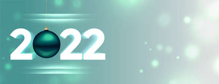 happy new year 2022 realistic bokeh banner design
