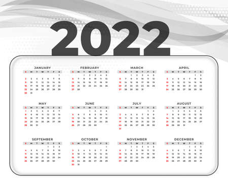 modern new year 2022 simple calendar templateのイラスト素材