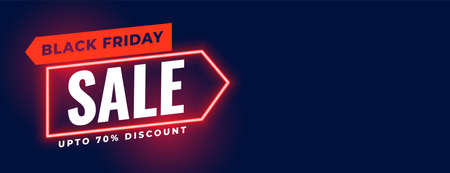 neon style black friday sale banner designのイラスト素材