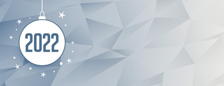 2022 new year banner with low poly backgroundのイラスト素材