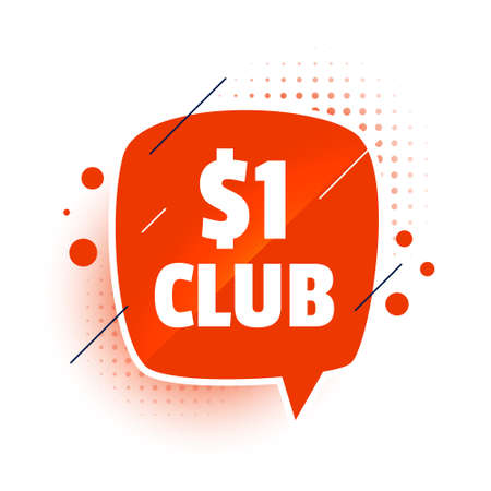 dollar one club banner in chat bubble styleのイラスト素材