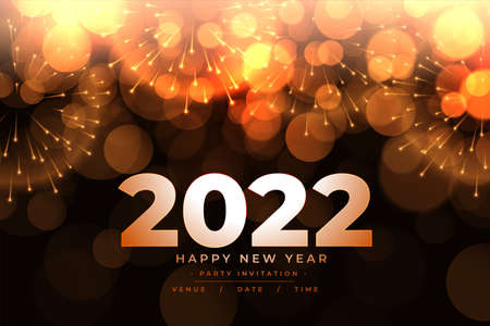 2022 happy new year sparkling bokeh background designのイラスト素材