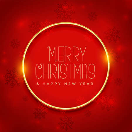 golden frame with snowflakes merry christmas backgroundのイラスト素材