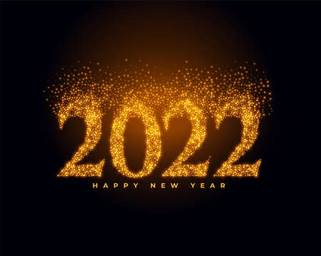 2022 golden sparkle burst new year card designのイラスト素材