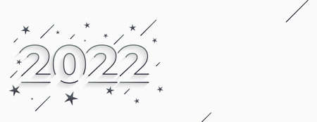 minimalist style 2022 new year line effect bannerのイラスト素材