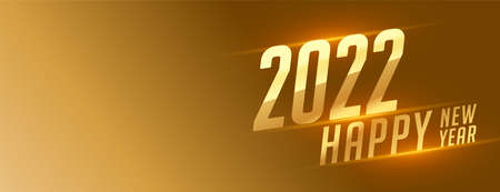 happy 2022 new year golden text banner designのイラスト素材
