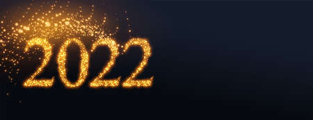 sparkling 2022 golden light effect backgroundのイラスト素材