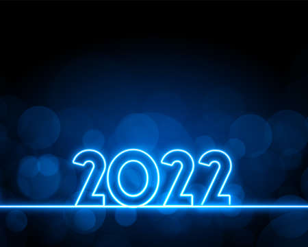 neon style 2022 new year blue backgroundのイラスト素材