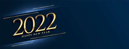 happy new year 2022 golden premium banner designのイラスト素材