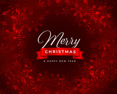 lovely merry christmas snowflakes greeting designのイラスト素材