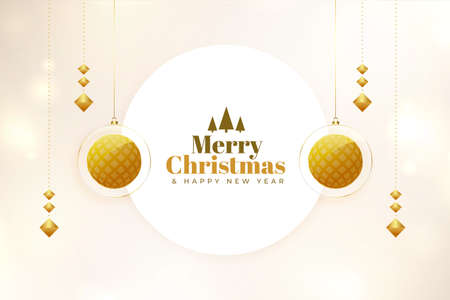 elegant merry christmas ornamental golden greeting designのイラスト素材