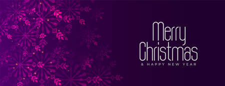 purple snowflakes banner for christmas festivalのイラスト素材