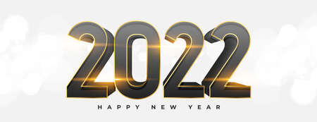3d realistic 2022 new year text banner design