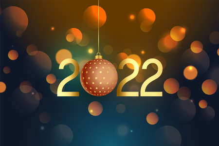 new year 2022 composition wallpaper with bokeh backgroundのイラスト素材