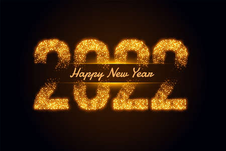 happy new year golden sparkle 2022 text effect lovely greeting