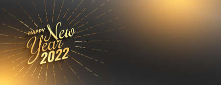 stylish 2022 new year golden text effect banner with light effect
