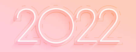 clean 2022 text banner on pink background
