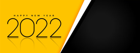 2022 simple reflective new year banner design
