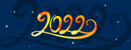 creative 2022 new year lettering banner design