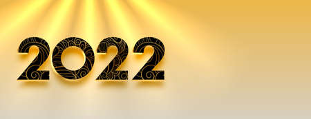 realistic 2022 decorative text effect wishes banner with light effect