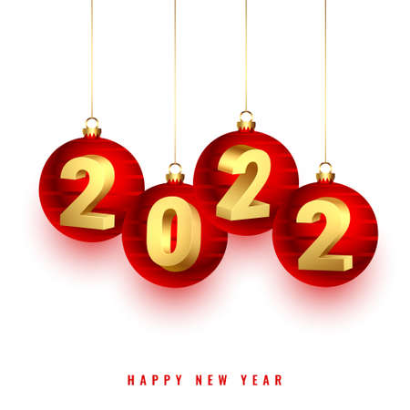 happy new year 2022 background in 3d style golden textのイラスト素材