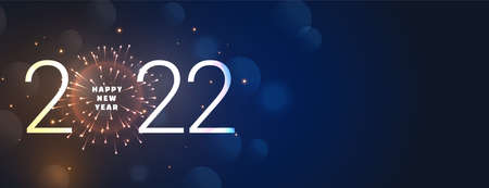 happy new year fireworks 2022 sparkling banner design
