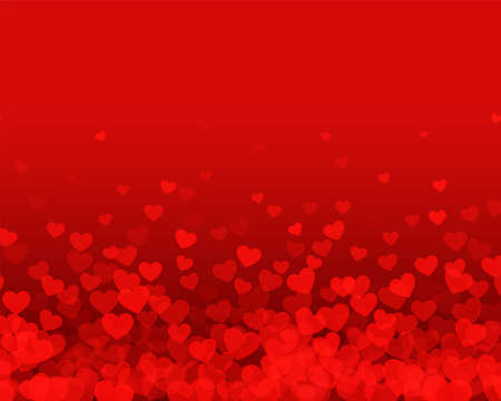 red background with small floating heartsのイラスト素材