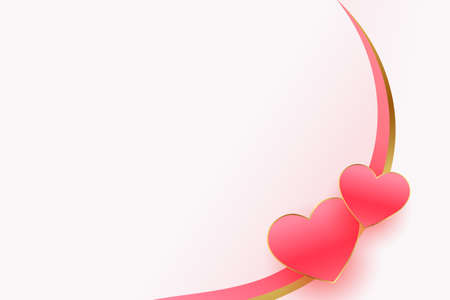 valentines background with hearts and swoosh waveのイラスト素材