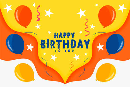 flat style happy birthday celebration card designのイラスト素材