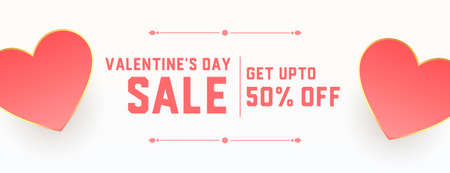 valentines sale banner with love hearts designのイラスト素材