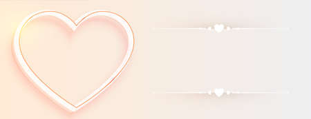 minimal valentines day greeting banner with text spaceのイラスト素材