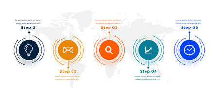 five steps marketing infograph template