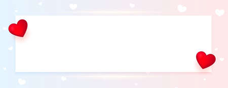 valentines day illustration with two red cute hearts and text spaceのイラスト素材