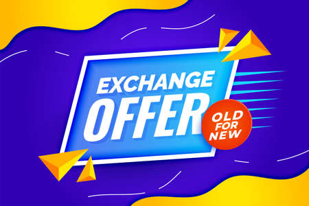 exchange old product for new modern banner designのイラスト素材