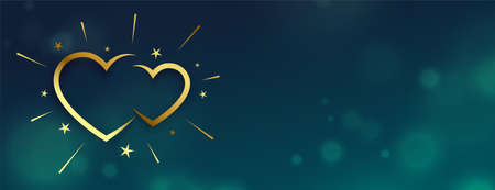 golden hearts valentines day bokeh backgroundのイラスト素材