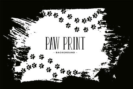 puppy or kitten paw print trailのイラスト素材
