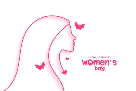 line style female for womens dayのイラスト素材