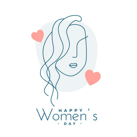 line style womens day greeting card designのイラスト素材