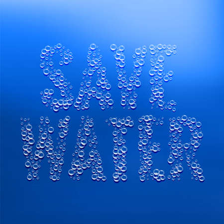 save water concept made with bubblesの写真素材