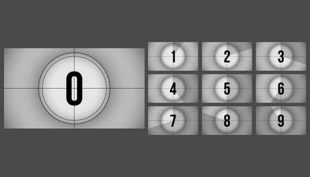 film number countdown timer slidesのイラスト素材