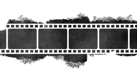 film strip reel watercolor grunge backgroundのイラスト素材