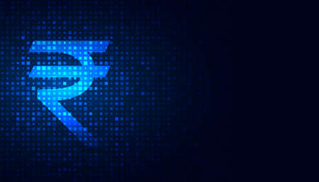 digital rupee concept technology backgroundのイラスト素材