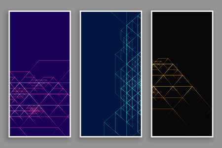 geometric futuristic vertical banners setのイラスト素材