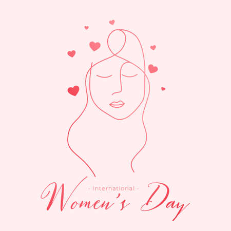 happy womens day line style card designのイラスト素材