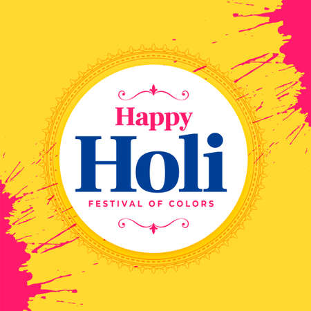 traditional happy holi festival of colors greeting wishes cardのイラスト素材
