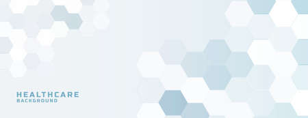 healthcare banner with hexagonal shapes